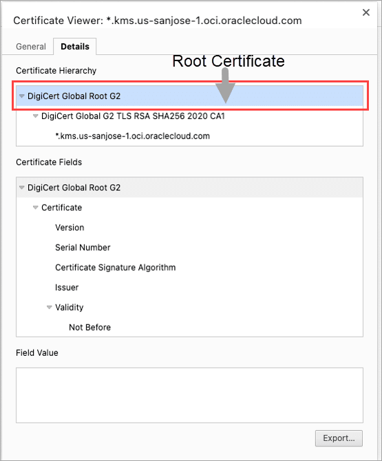 View and export the Root certificate View and export the Root certificate