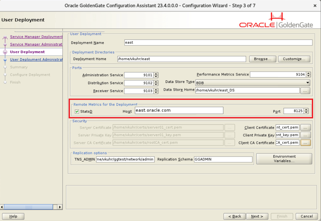 The option to enable StatsD in the User Deployment screen in OGGCA. The option to enable StatsD in the User Deployment screen in OGGCA.