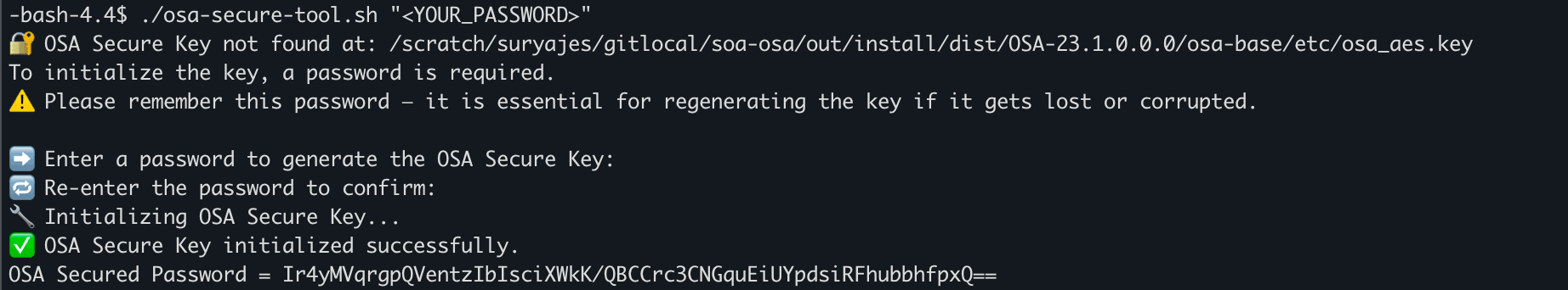 Set Password to Generate Key