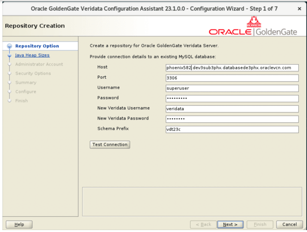 Repository Creation Page for an Existing MySQL. Repository Creation Page for an Existing MySQL.