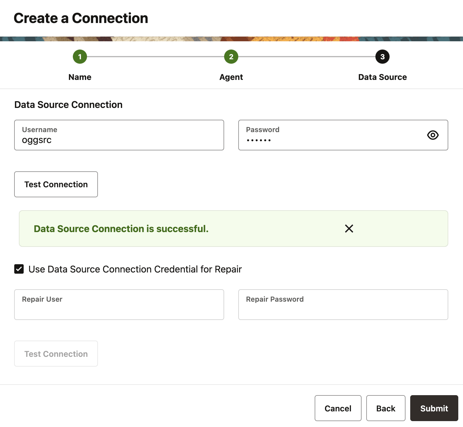 Select Data Source Connection for Repair Select Data Source Connection for Repair