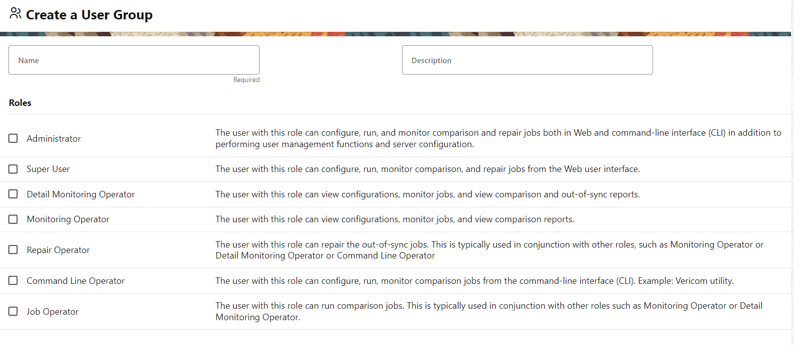 Available User Roles