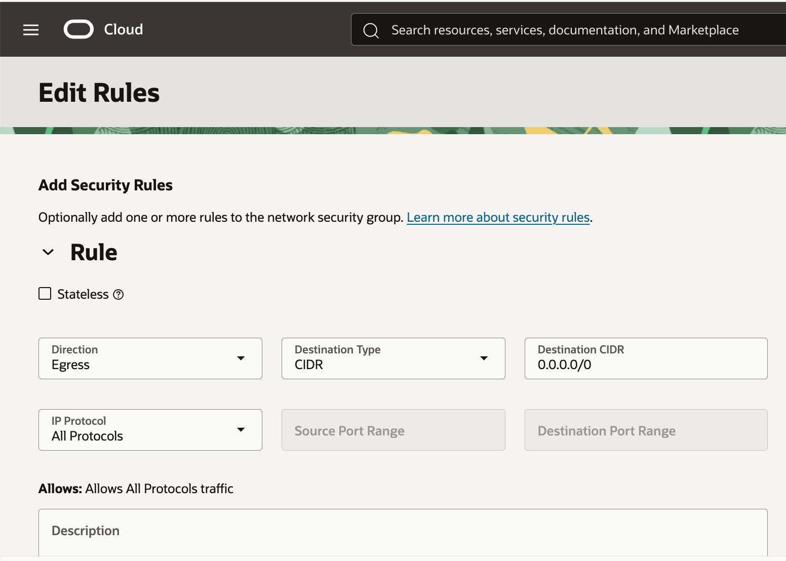 Add Egress Security Rule in NAT Gateway Add Egress Security Rule in NAT Gateway