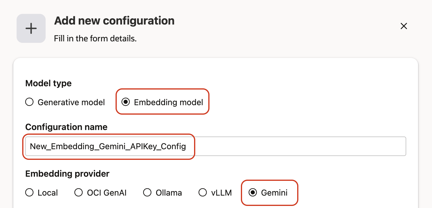 Gemini Embedding Model Configuration