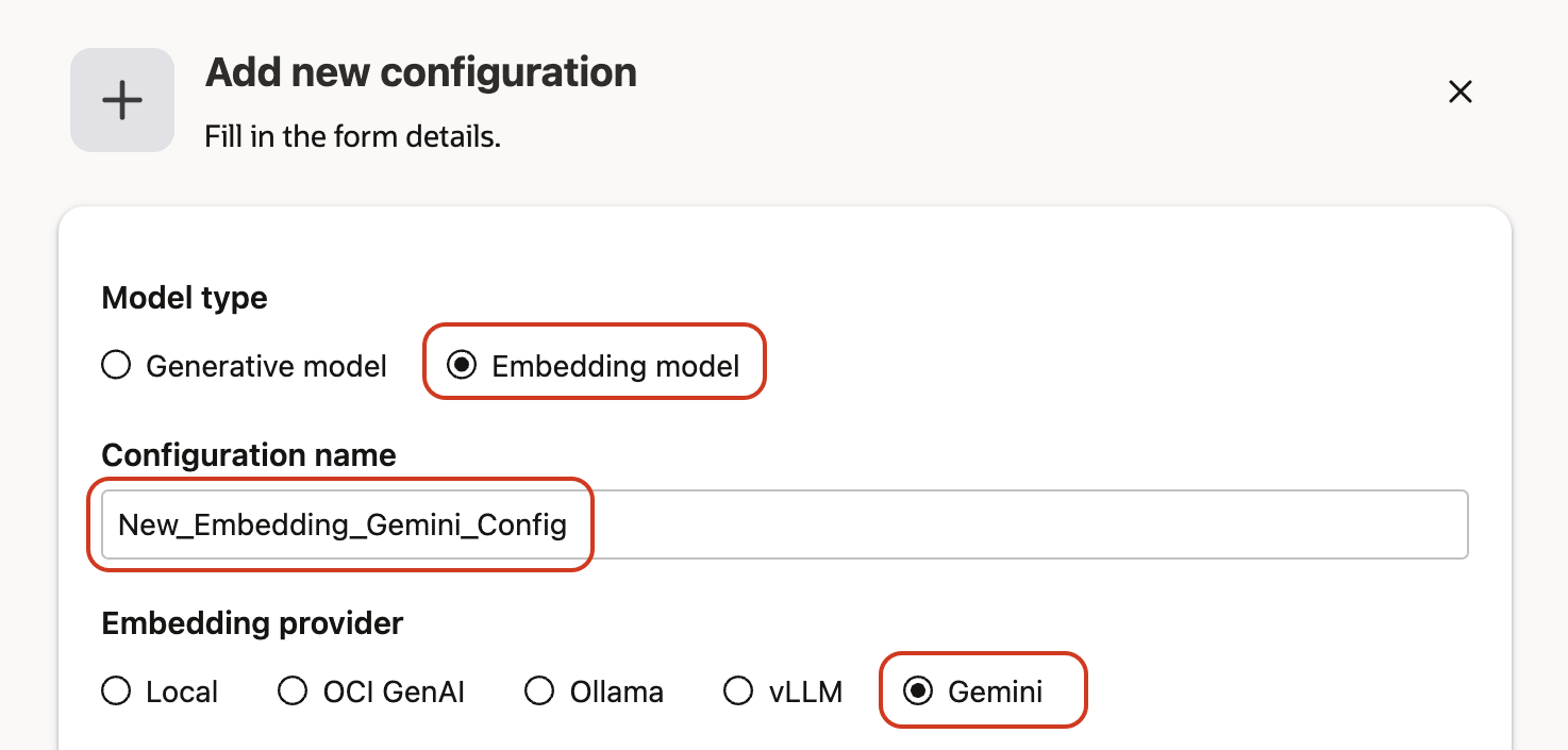 Gemini Embedding Model Configuration