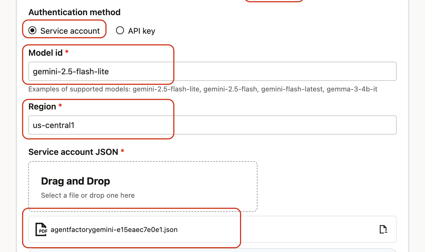 Gemini Service Account