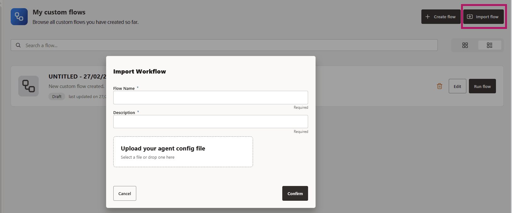 Import Workflows From External Frameworks Import Flow