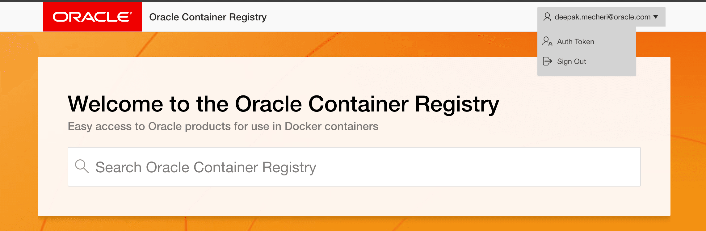 Oracle Container Registry Oracle Container Registry
