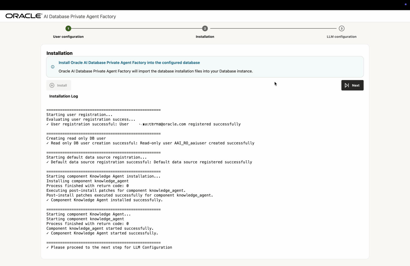 Quick Start Mode: Successful Installation Quick Start Mode: Successful Installation