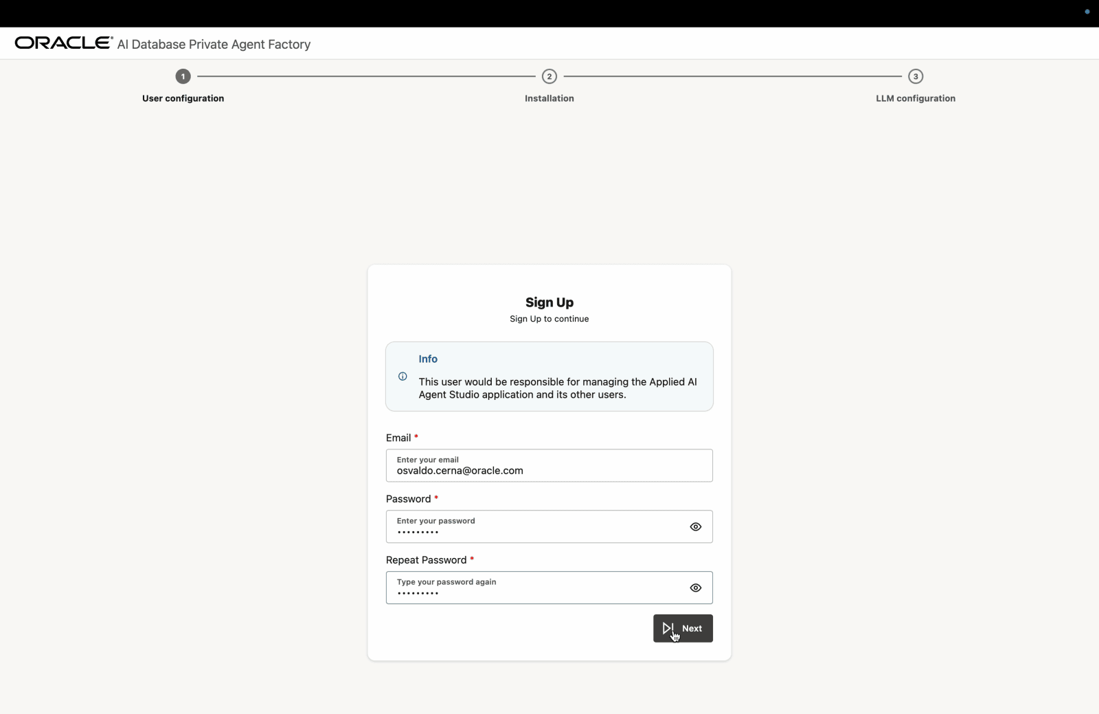 Quick Start Mode: User Configuration Quick Start Mode: User Configuration
