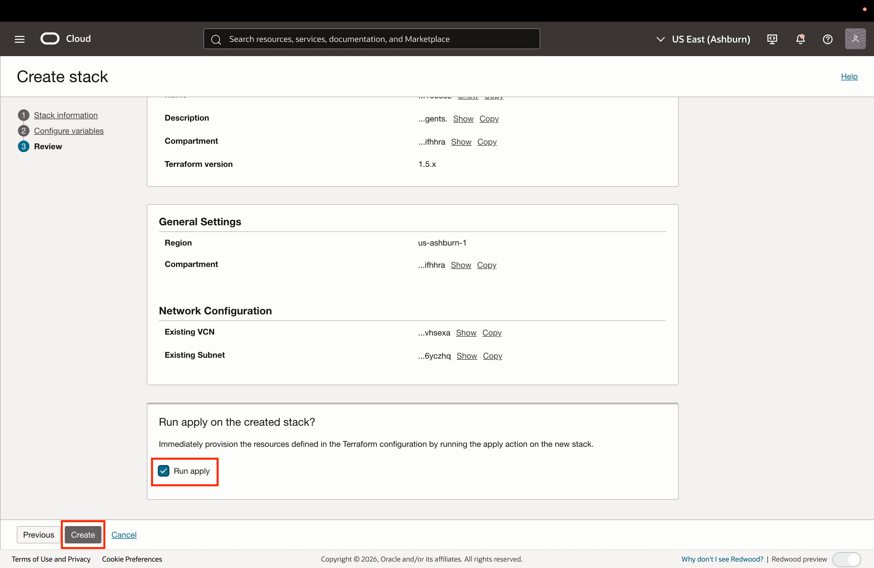 Review and Start Instance Creation Job