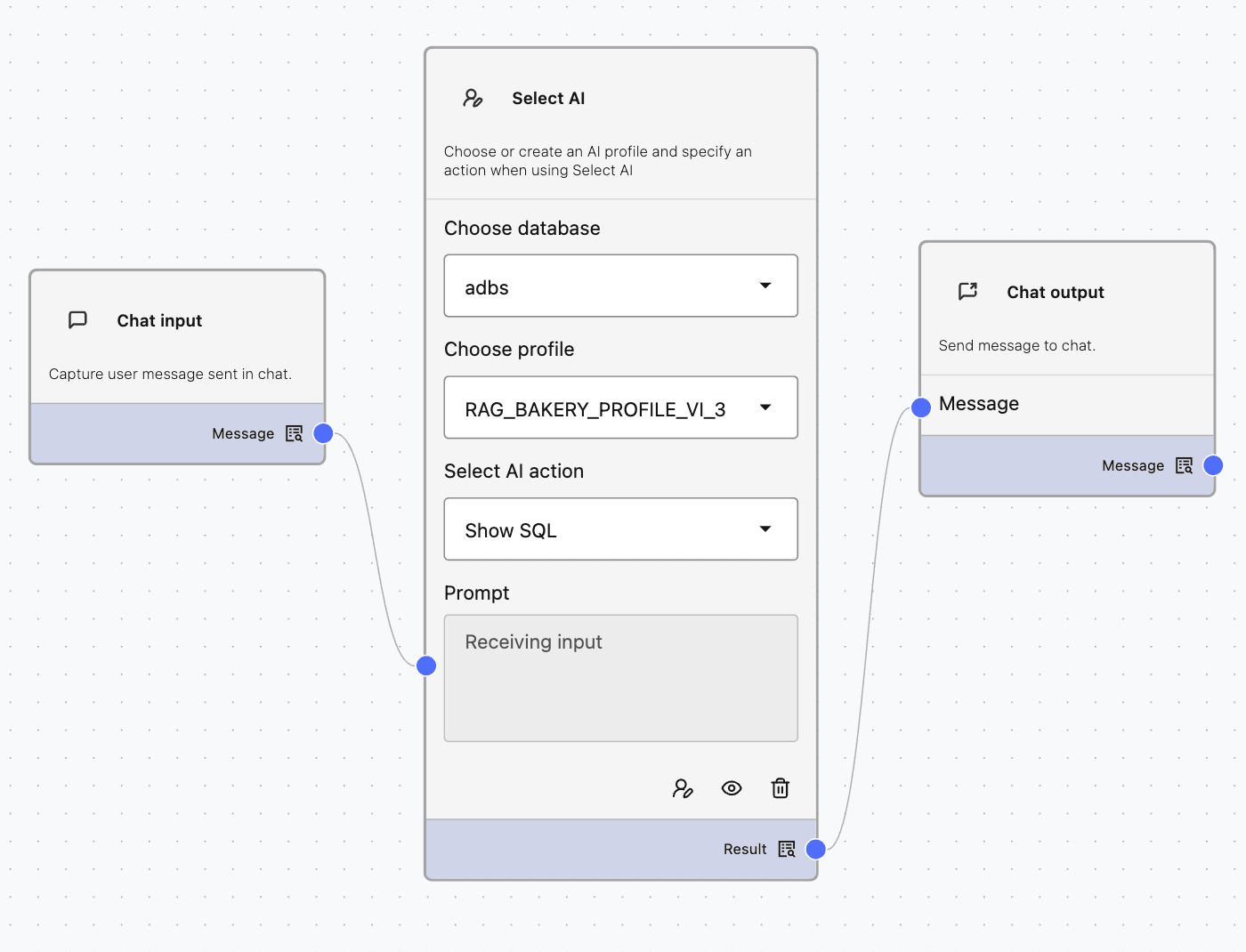 Select AI ShowSQL Action