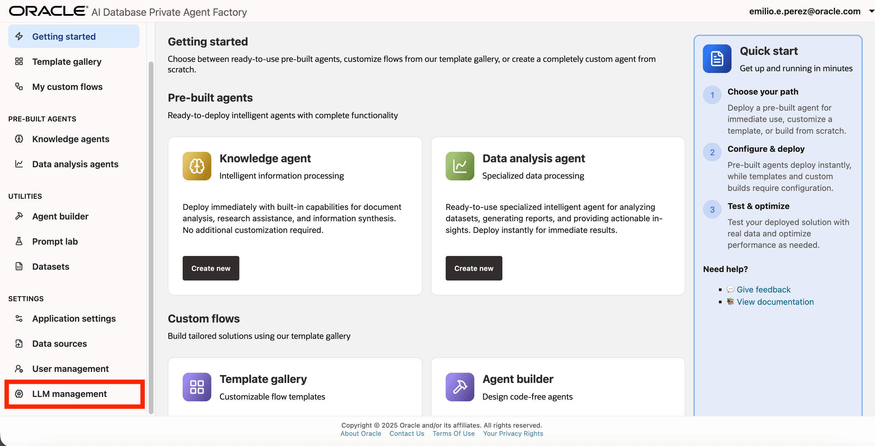 Click on LLM Management