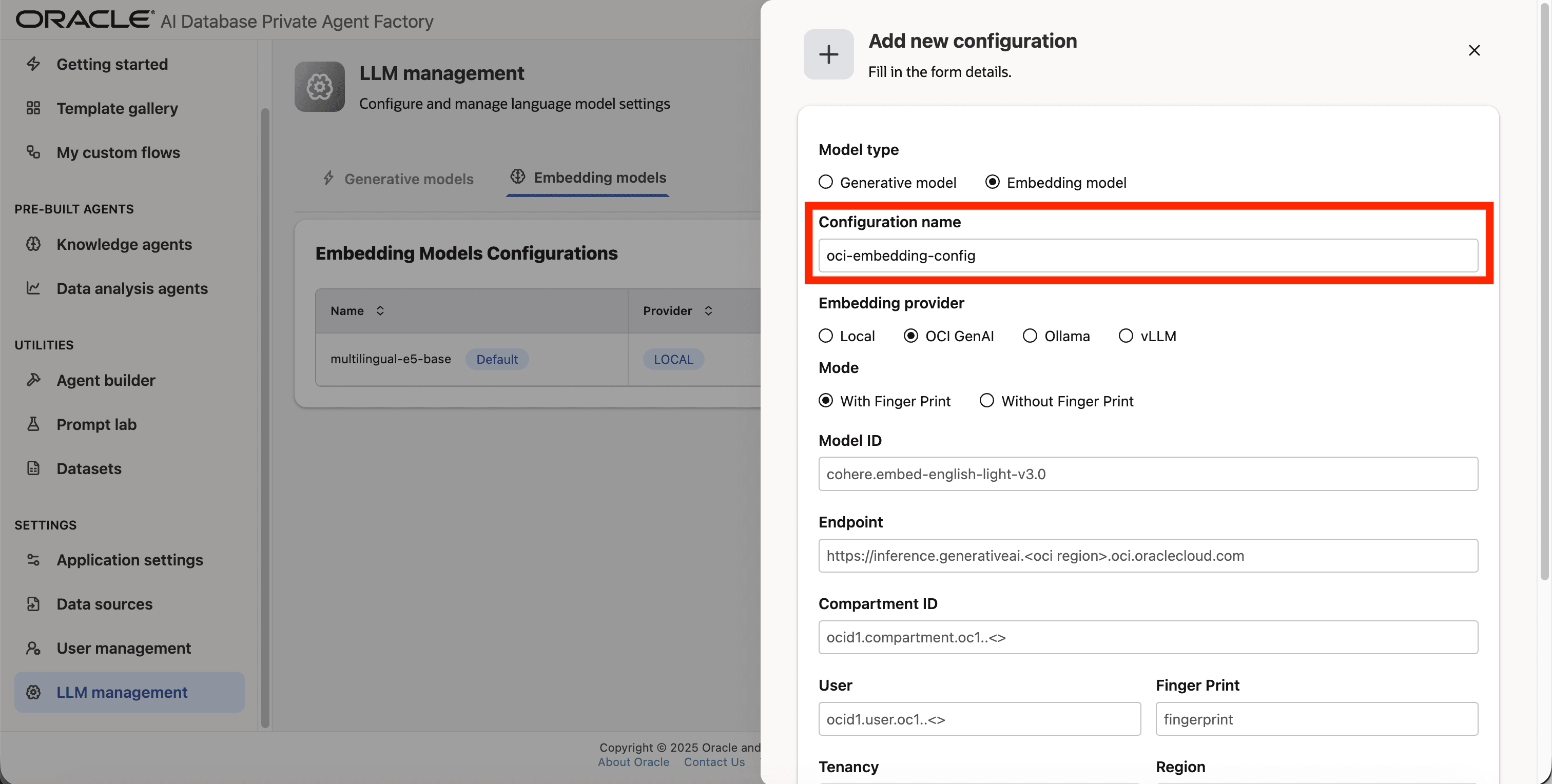 Pick embedding models
