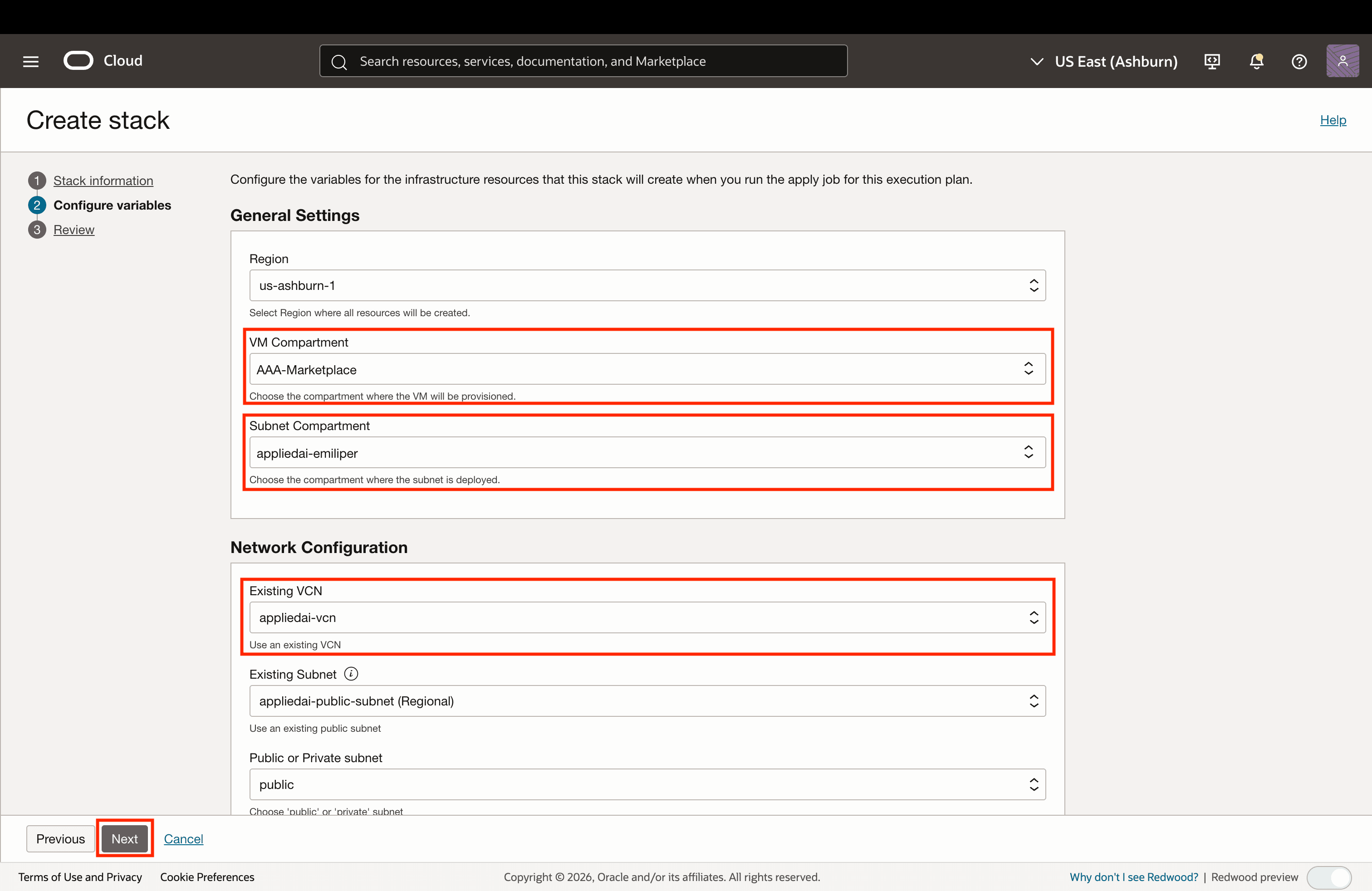 Agent Factory configure variables