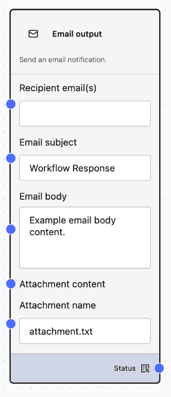Email Output Node Email Output Component