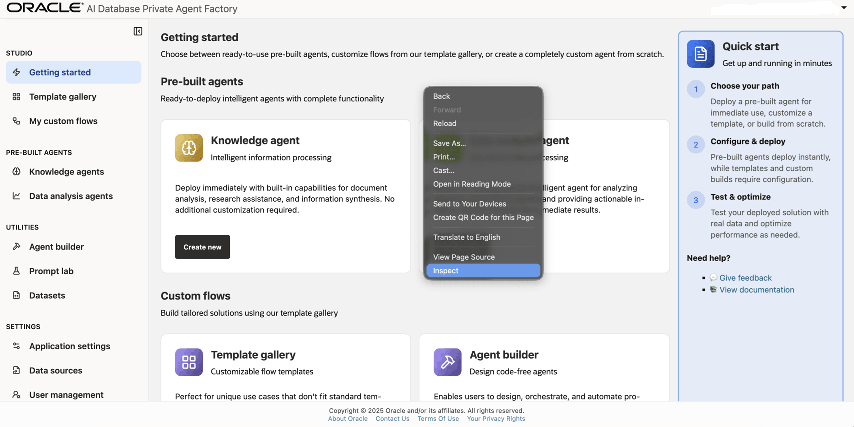 Right Click and Inspect Inspect UI