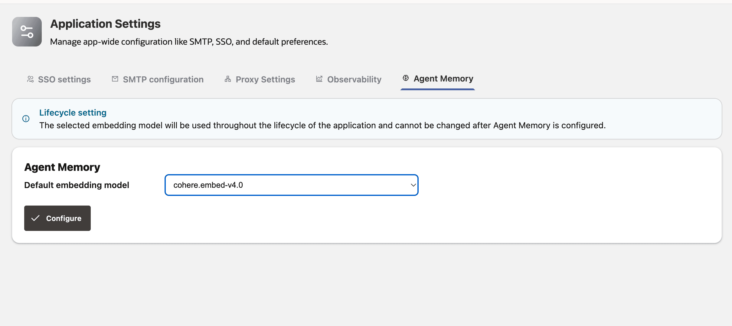 Configure Agent Memory Embedding Model