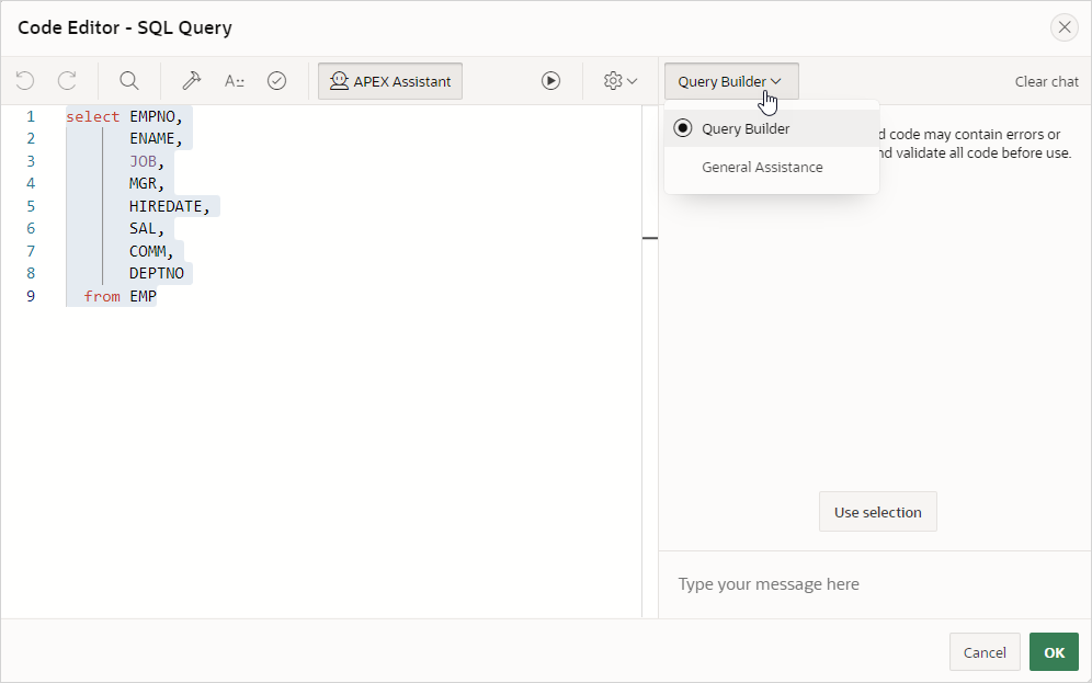 Description of apex_assistant_menu.png follows