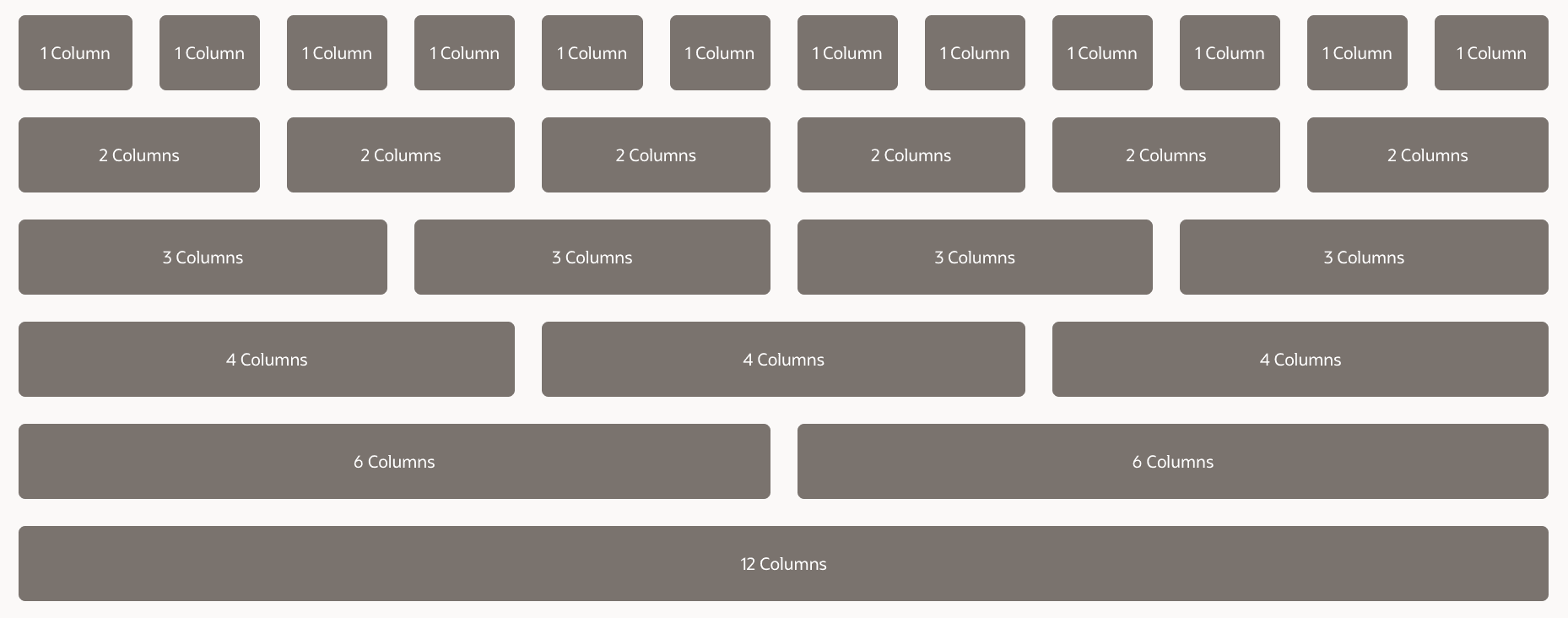 Dividing Horizontal Space Evenly Using a 12 Column Grid