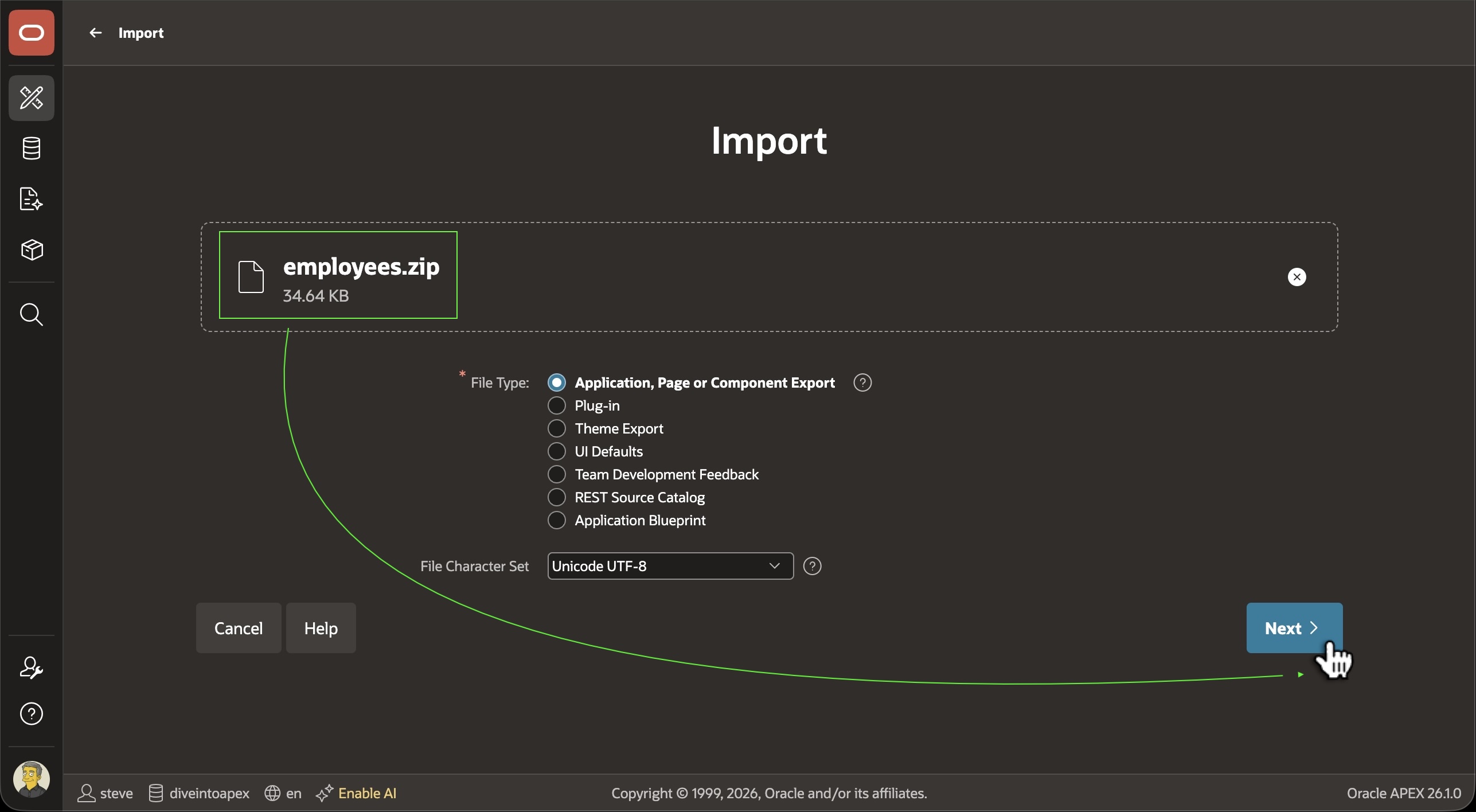 Importing an Application in APEXlang Format in App Builder Importing an Application in APEXlang Format in App Builder