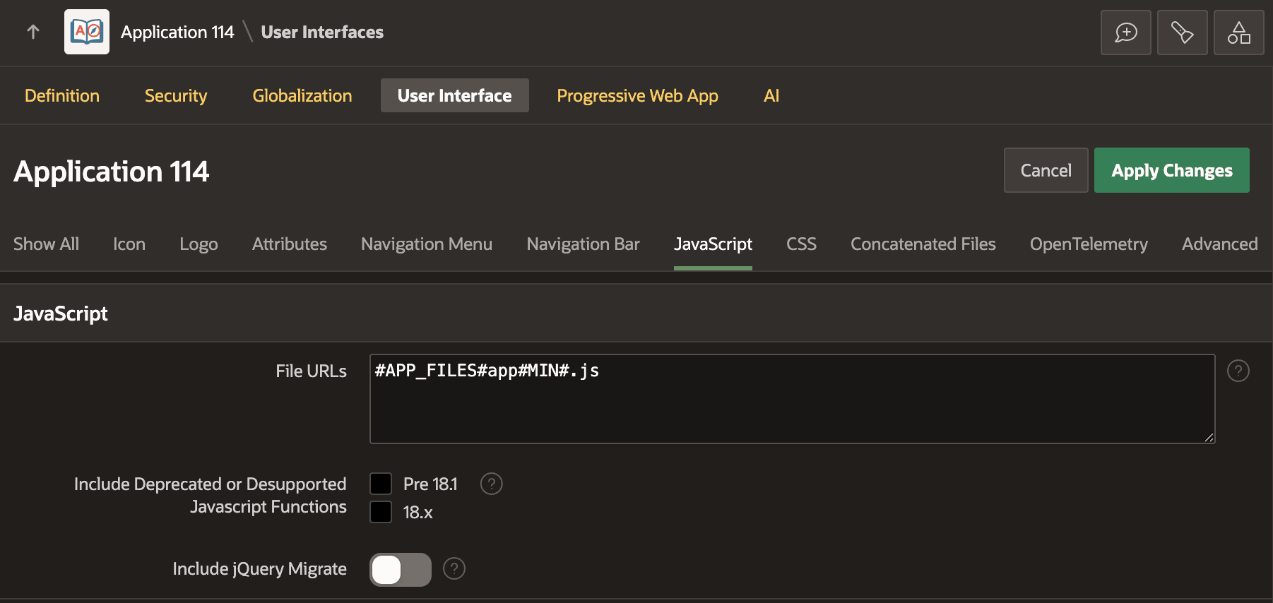 Including Static App File Reference in Application JavaScript File URLs