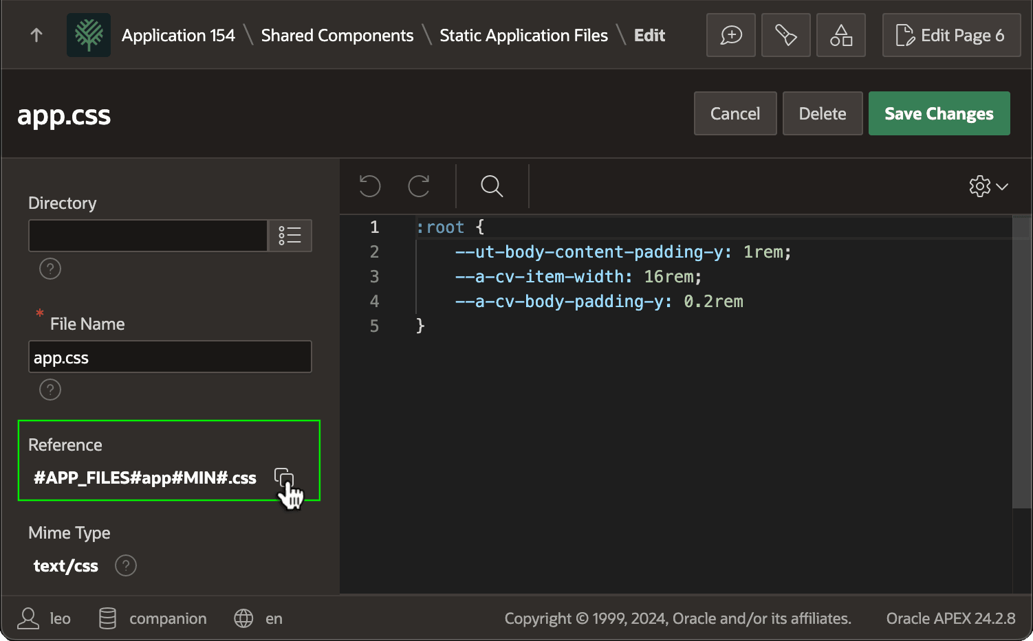 Defining a CSS Stylesheet in Static Application Files Defining a CSS Stylesheet in Static Application Files