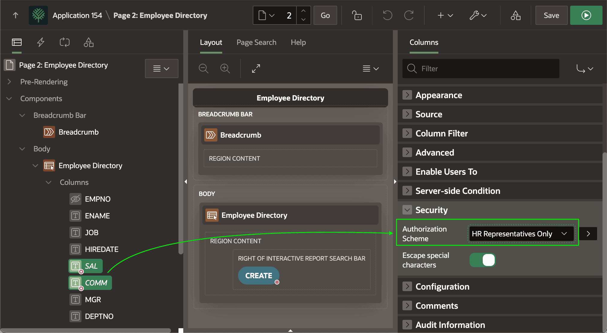 Applying Authorization Scheme to Columns Applying Authorization Scheme to Columns