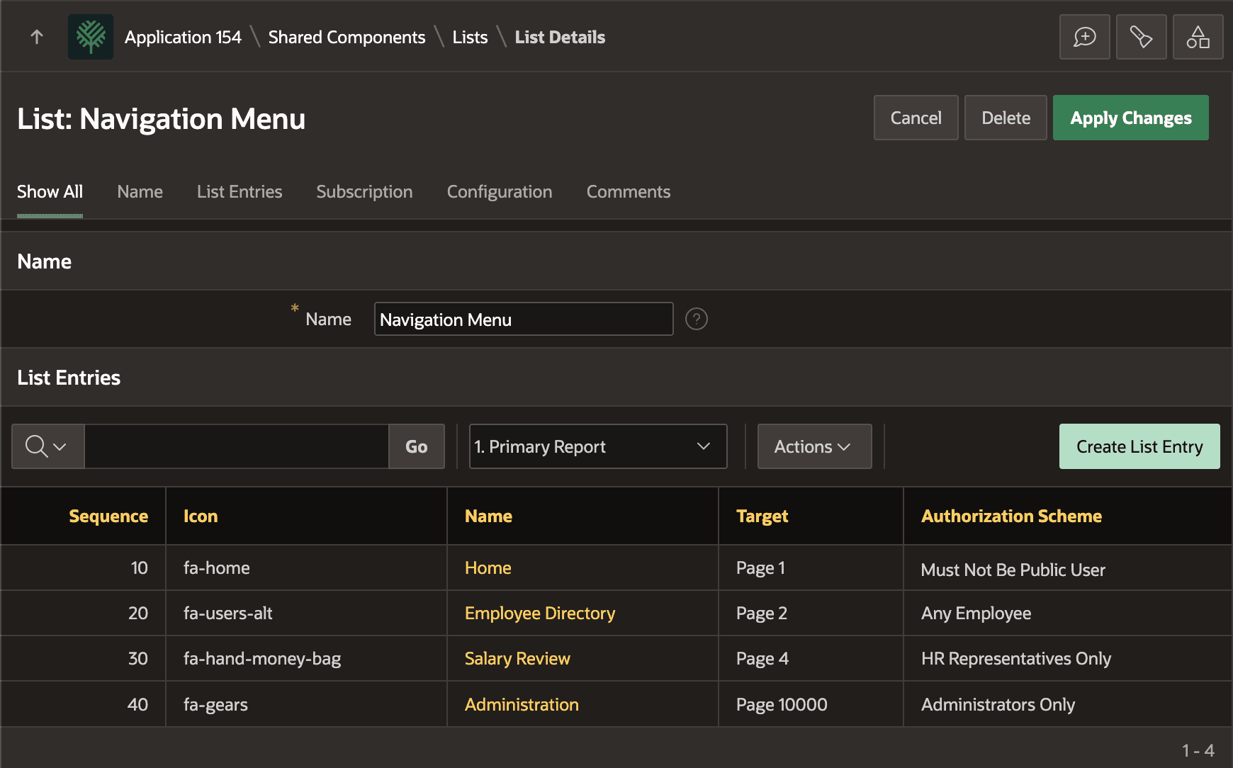 Applying Authorization Scheme to Navigation Menu Entries Applying Authorization Scheme to Navigation Menu Entries
