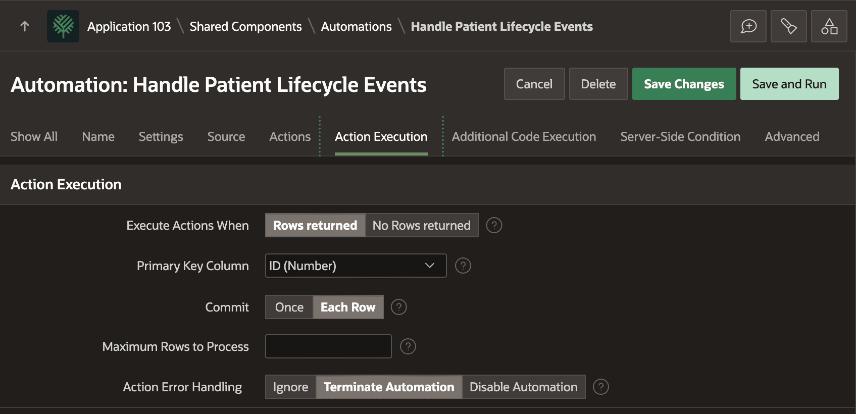 Lifecycle Events Handler Automation – Action Execution