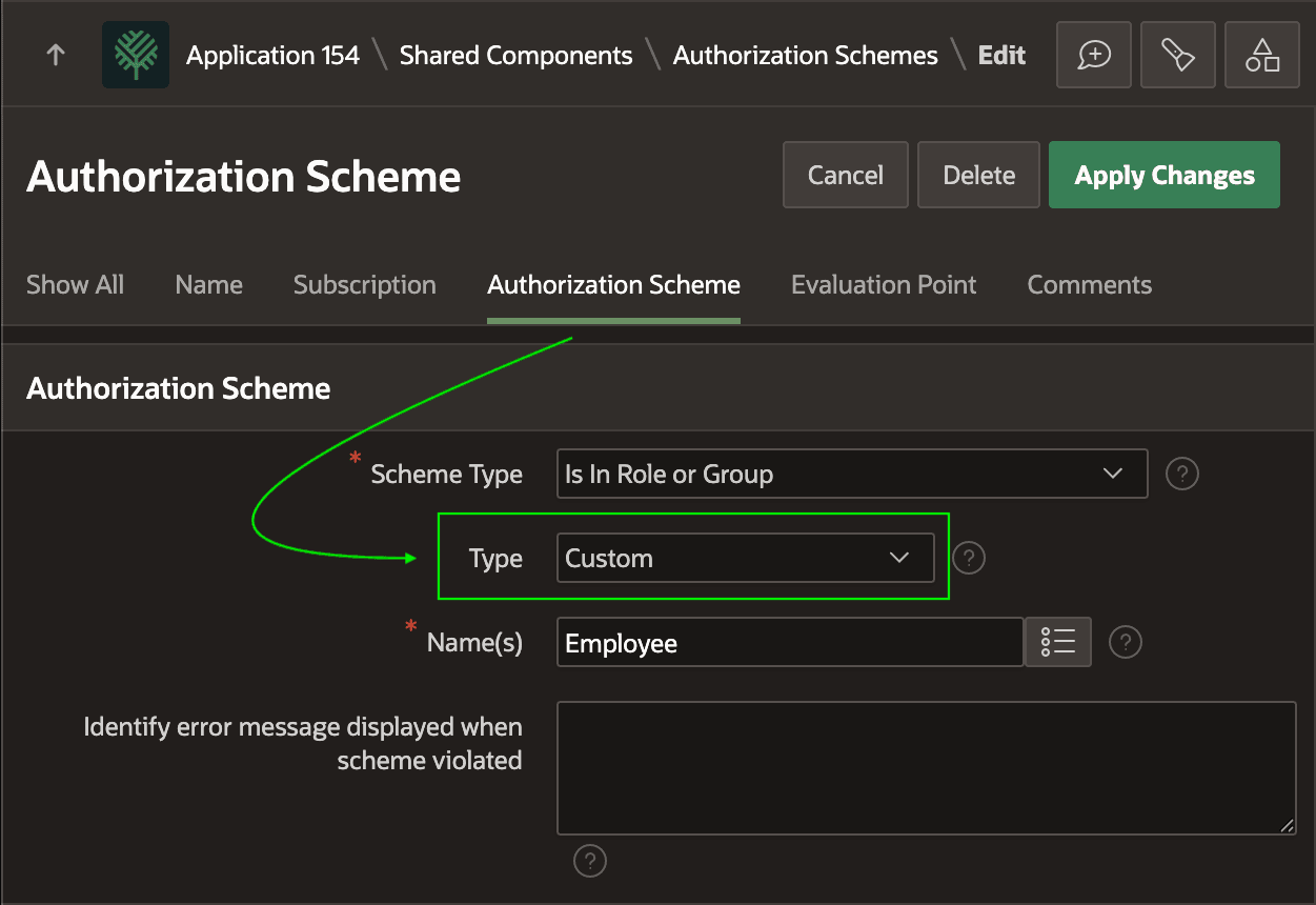 Changing Authorization Schemes to Use Custom Type for Dynamic Groups Changing Authorization Schemes to Use Custom Type for Dynamic Groups