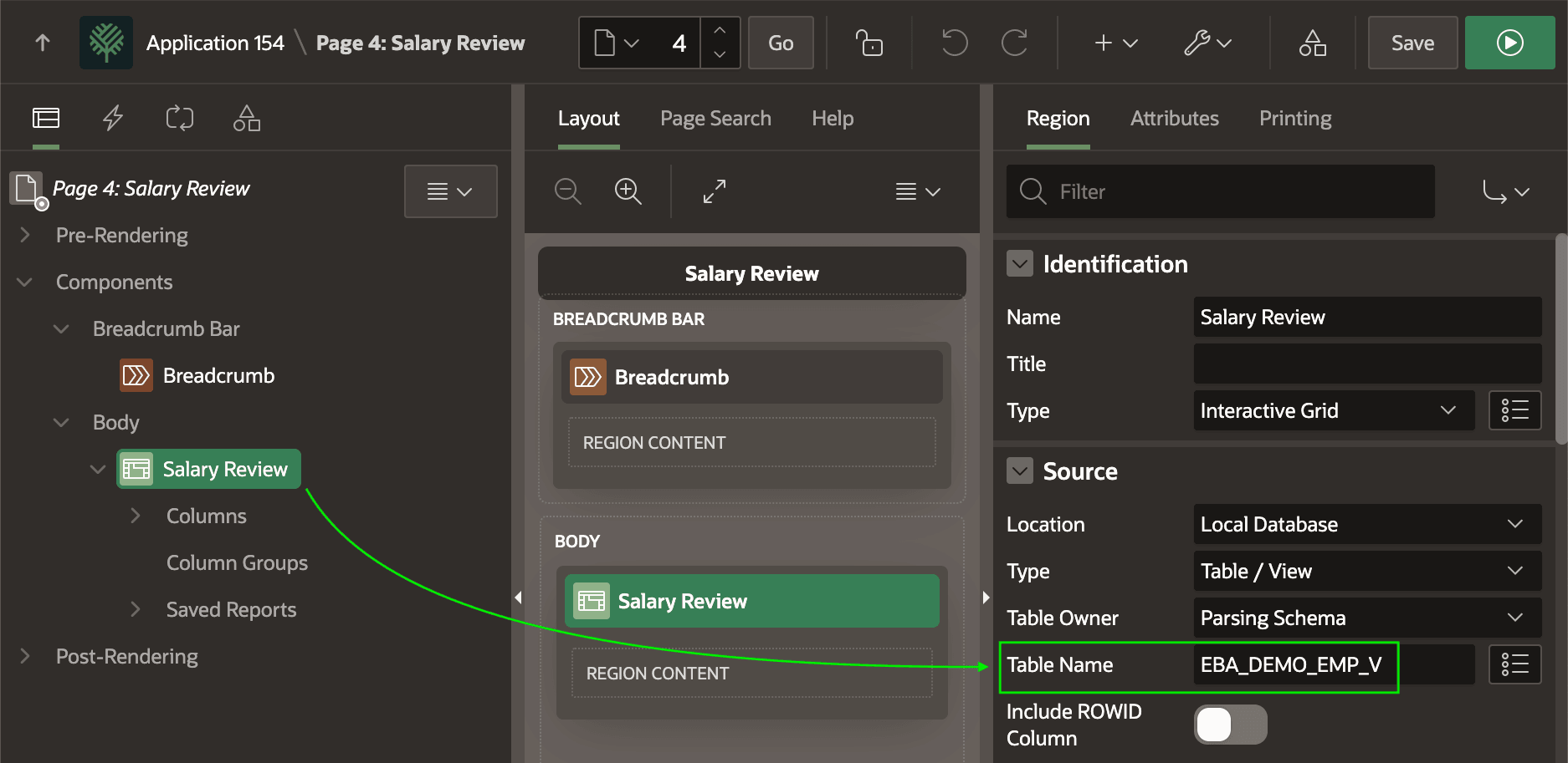 Change Salary Review to Use View with Data Security Policy