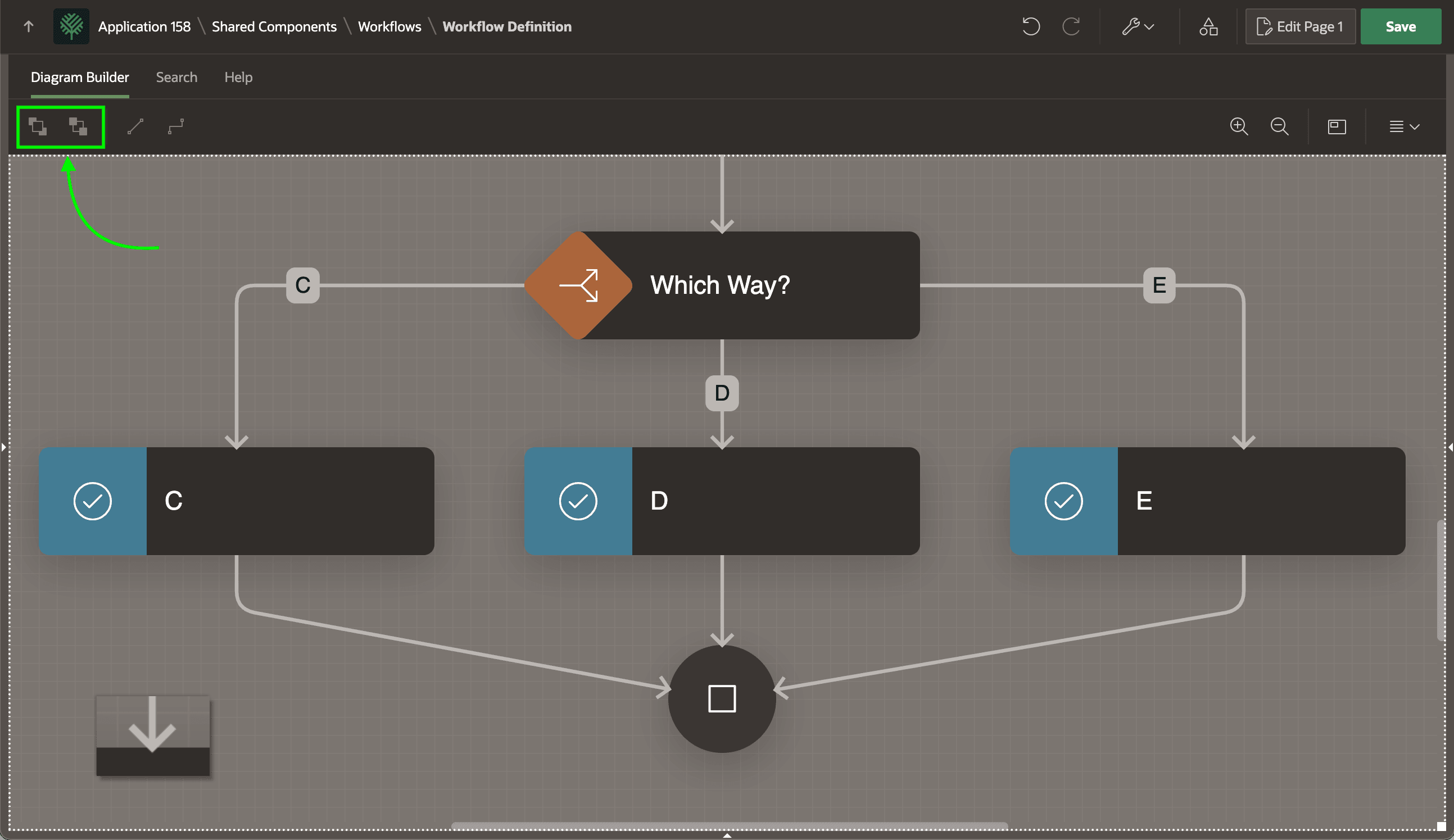 Use "Bring to Front" to Stack Connection Arrows On Top of Activity Shapes