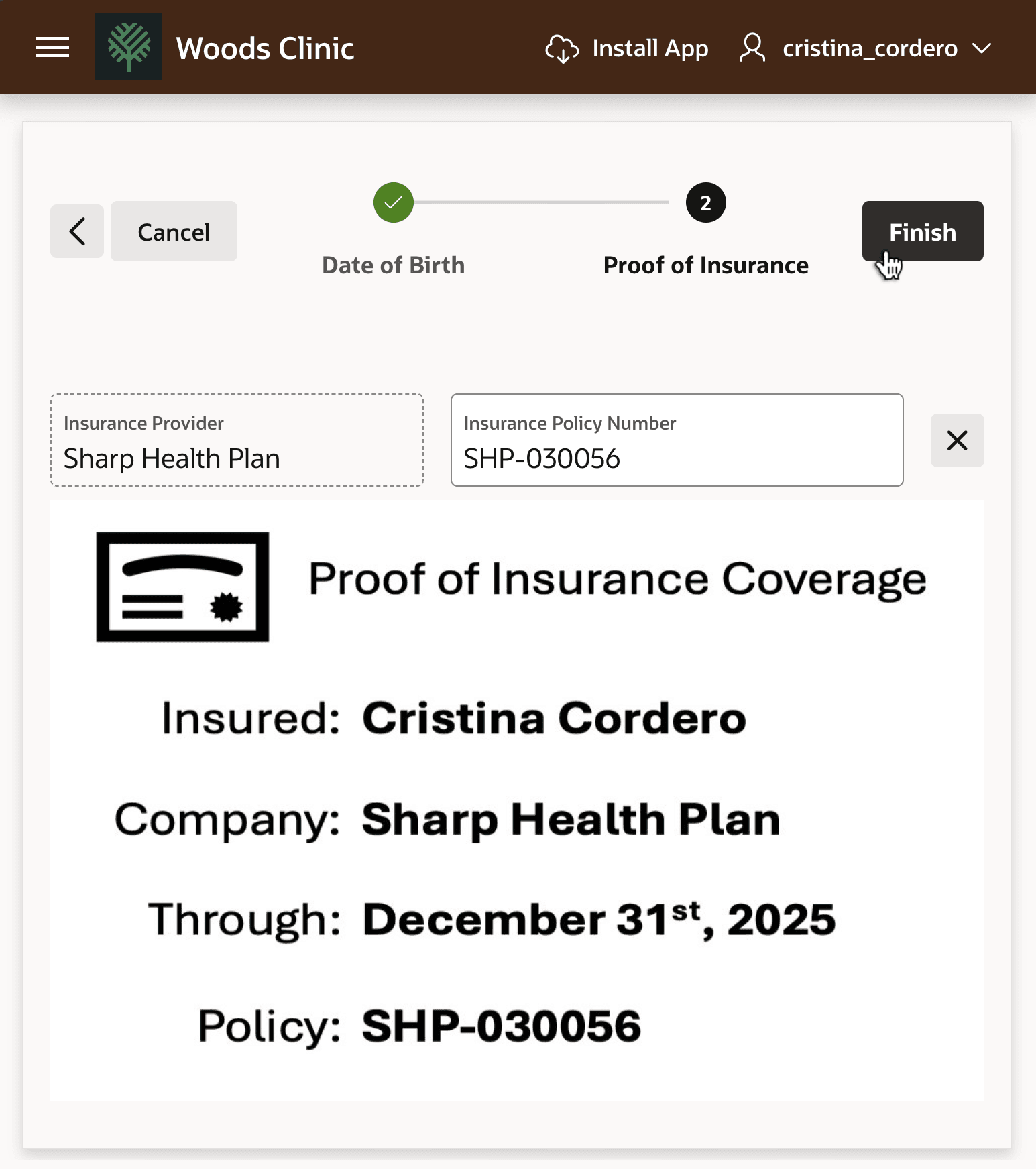 Cristina Cordero Completes Registration - Proof of Insurance Cristina Cordero Completes Registration - Proof of Insurance