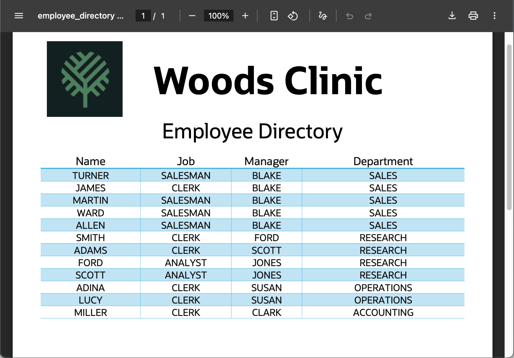 PDF Download from Employee Directory Interactive Report PDF Download from Employee Directory Interactive Report