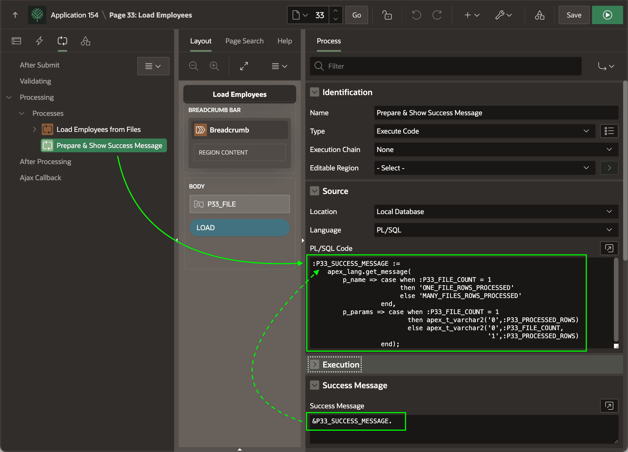 Computing a Custom Success Message with Conditional Text