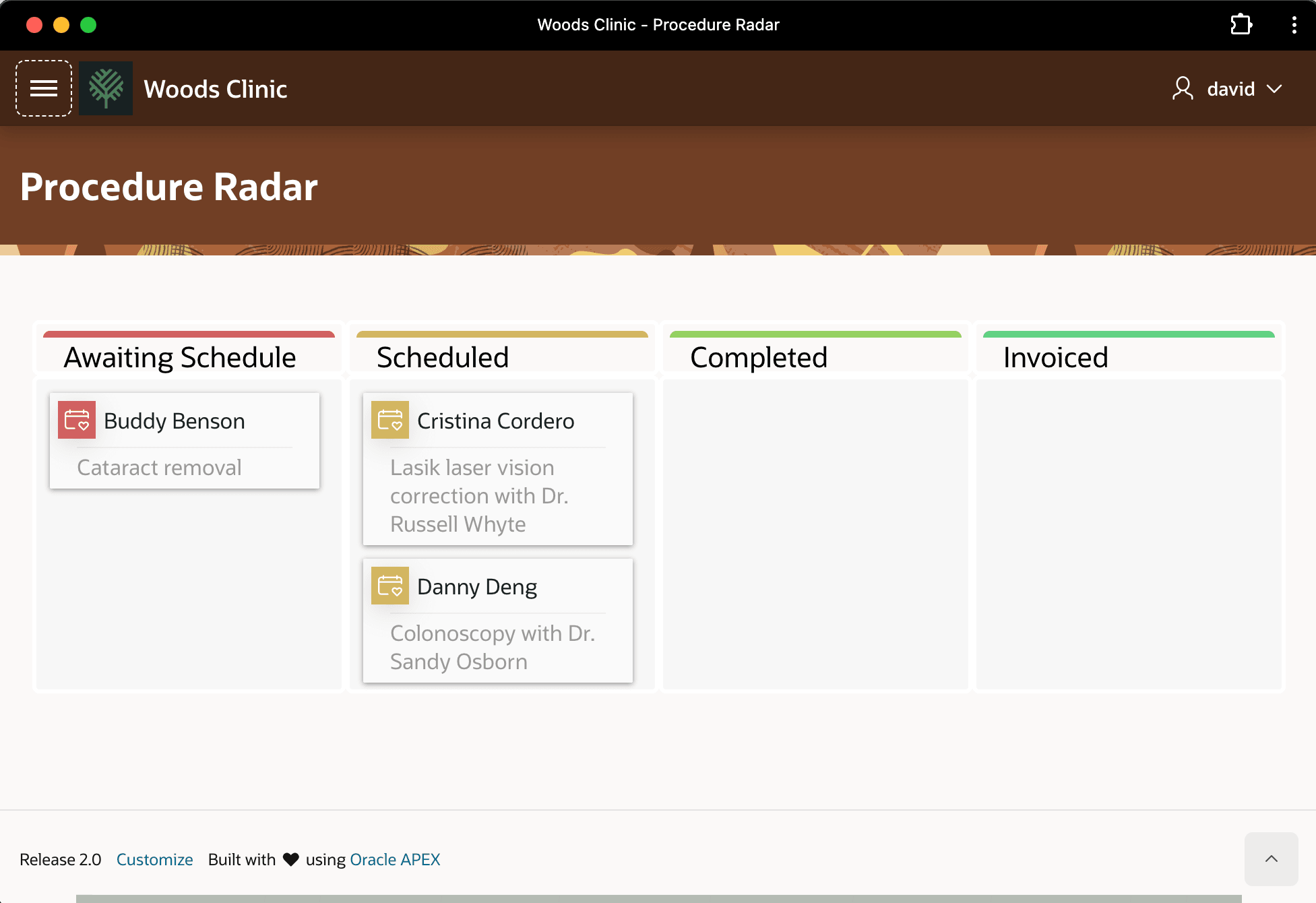 Office Staff See Danny Deng's Procedure Scheduled on Kanban Board Office Staff See Danny Deng's Procedure Scheduled on Kanban Board