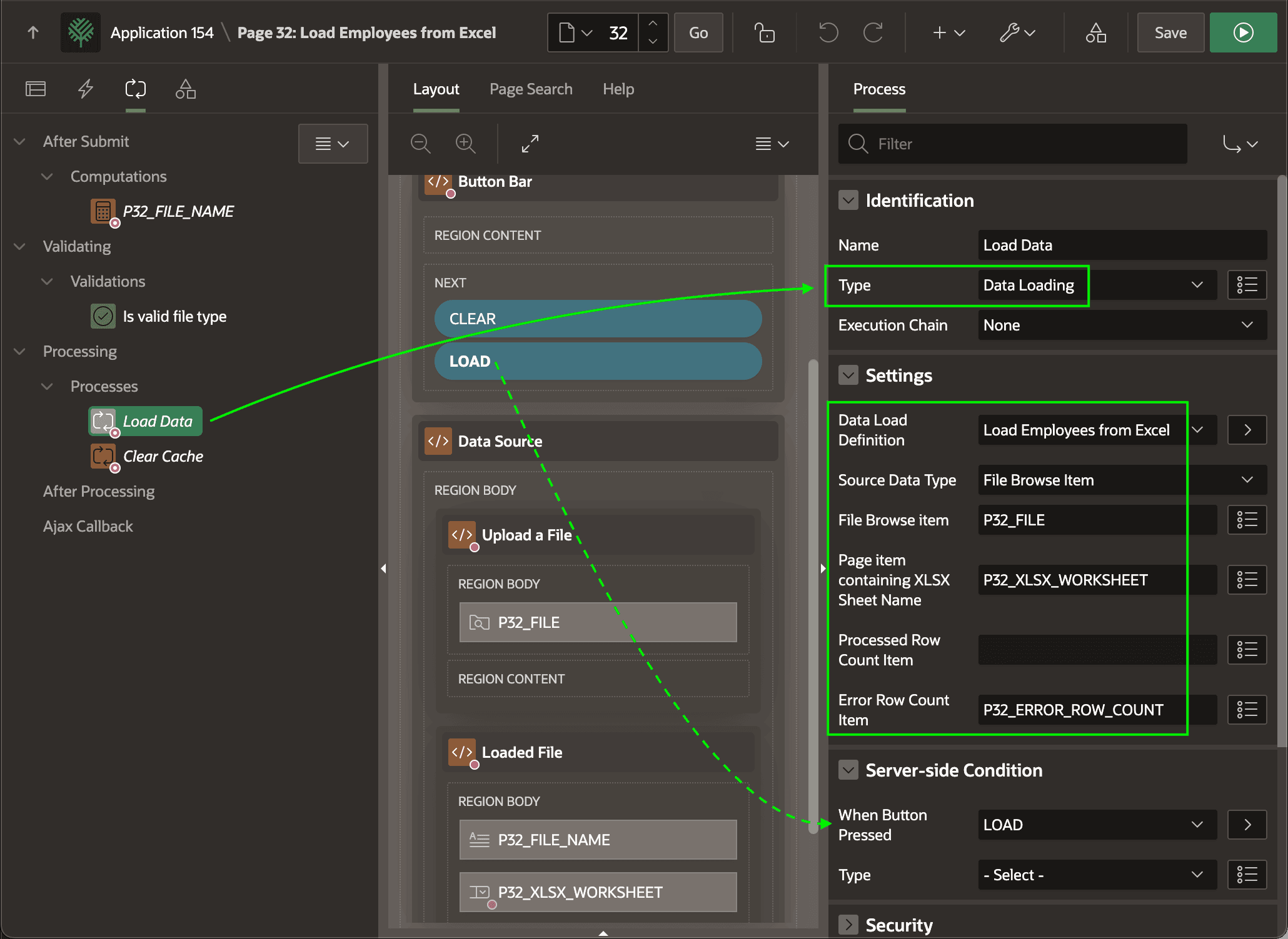 Configuring Native Data Load Page Process