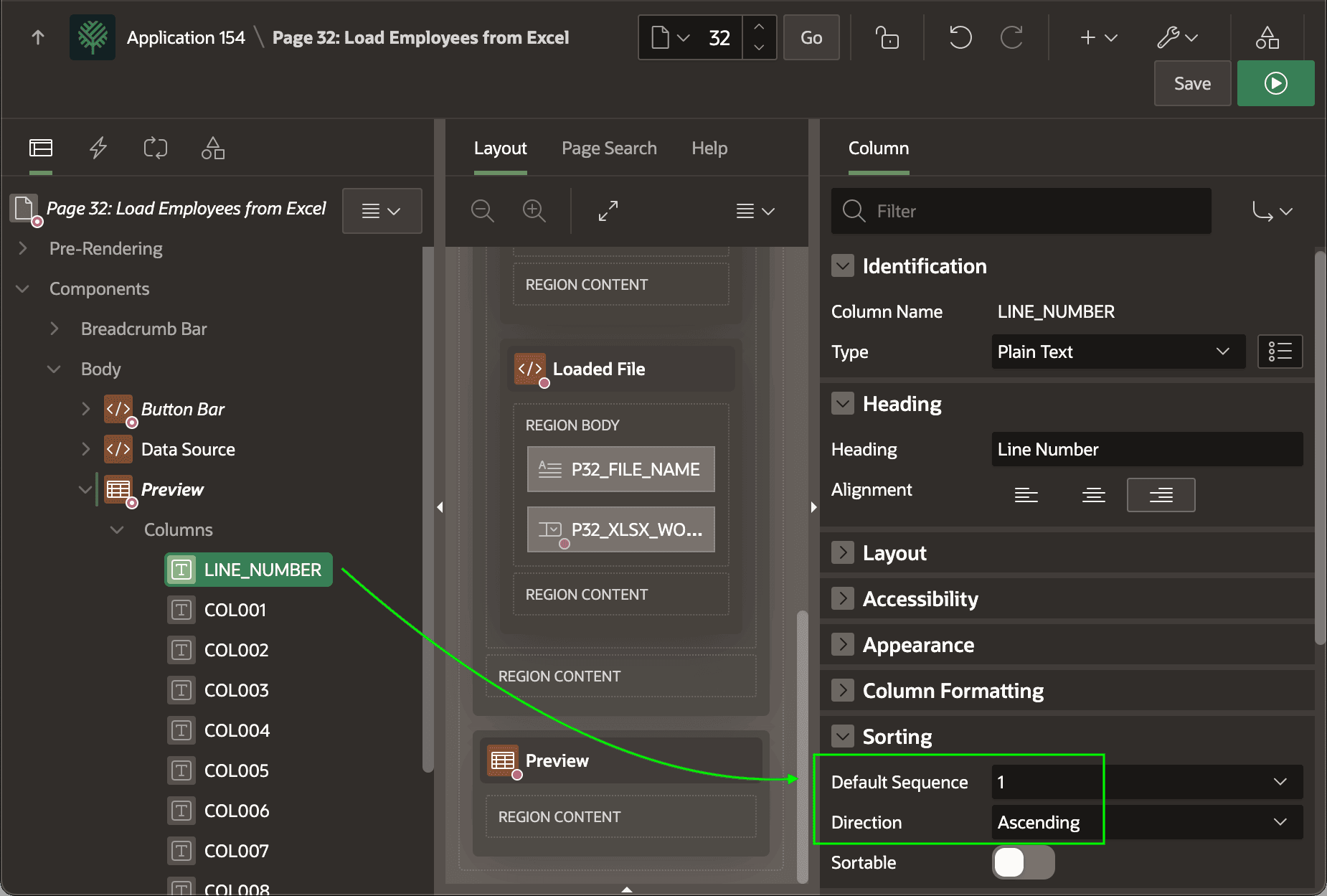 Ensuring Preview Sorts by Line Number