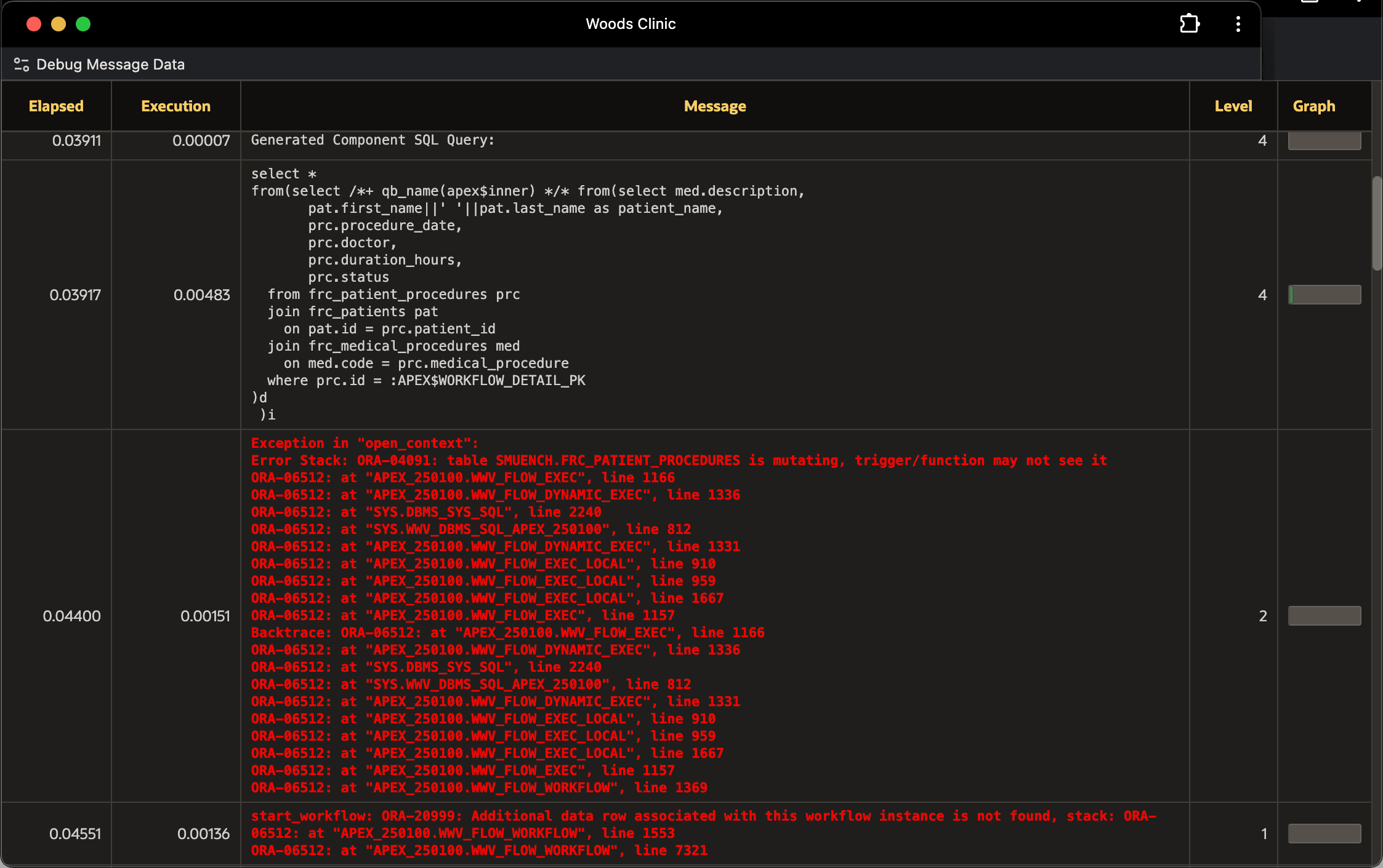 Examining Debug Exception Call Stack in Debug Viewer