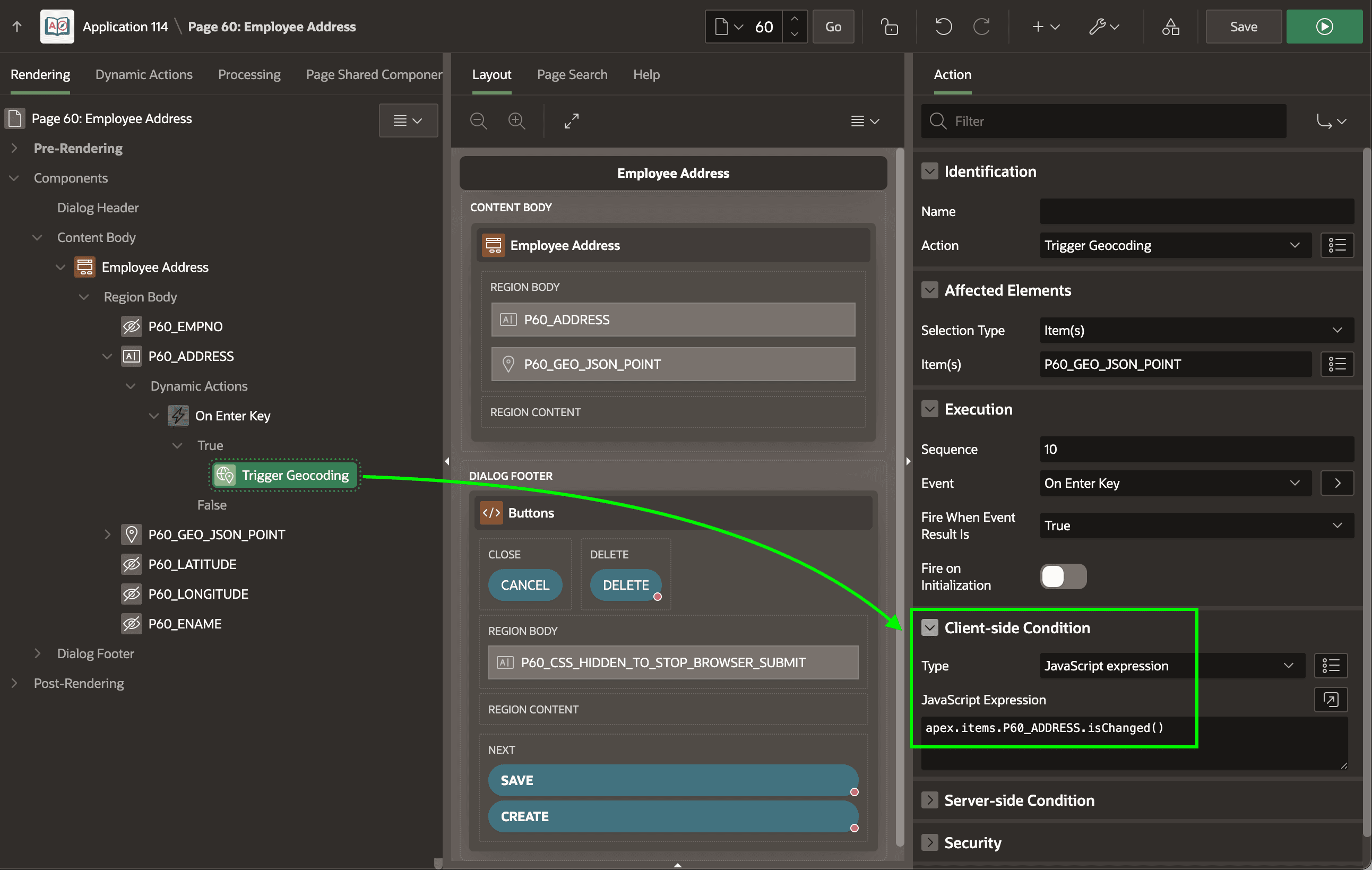 Triggering Address Geocoding Using the Enter Key