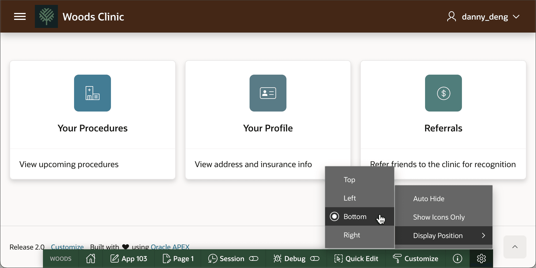 Development Toolbar Appears When Running in Development Mode
