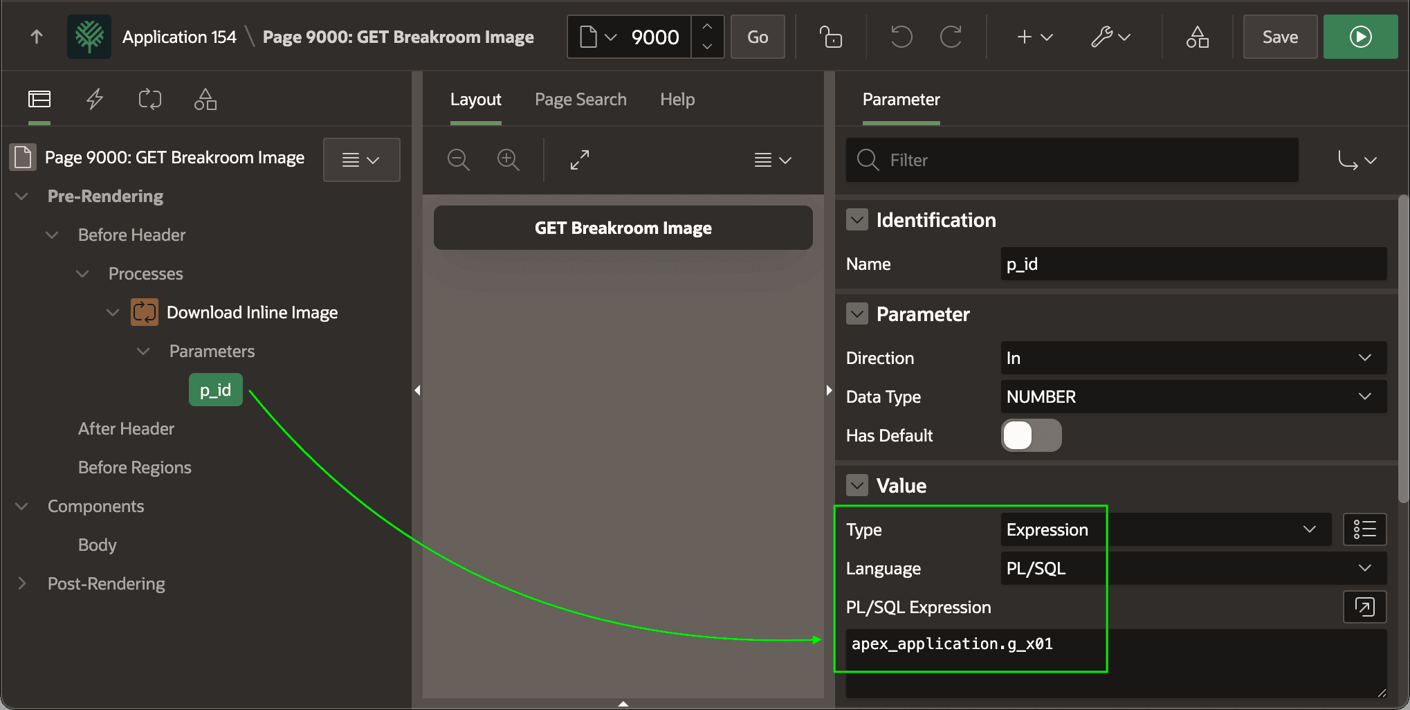 Configuring Break Room Image ID Parameter Value