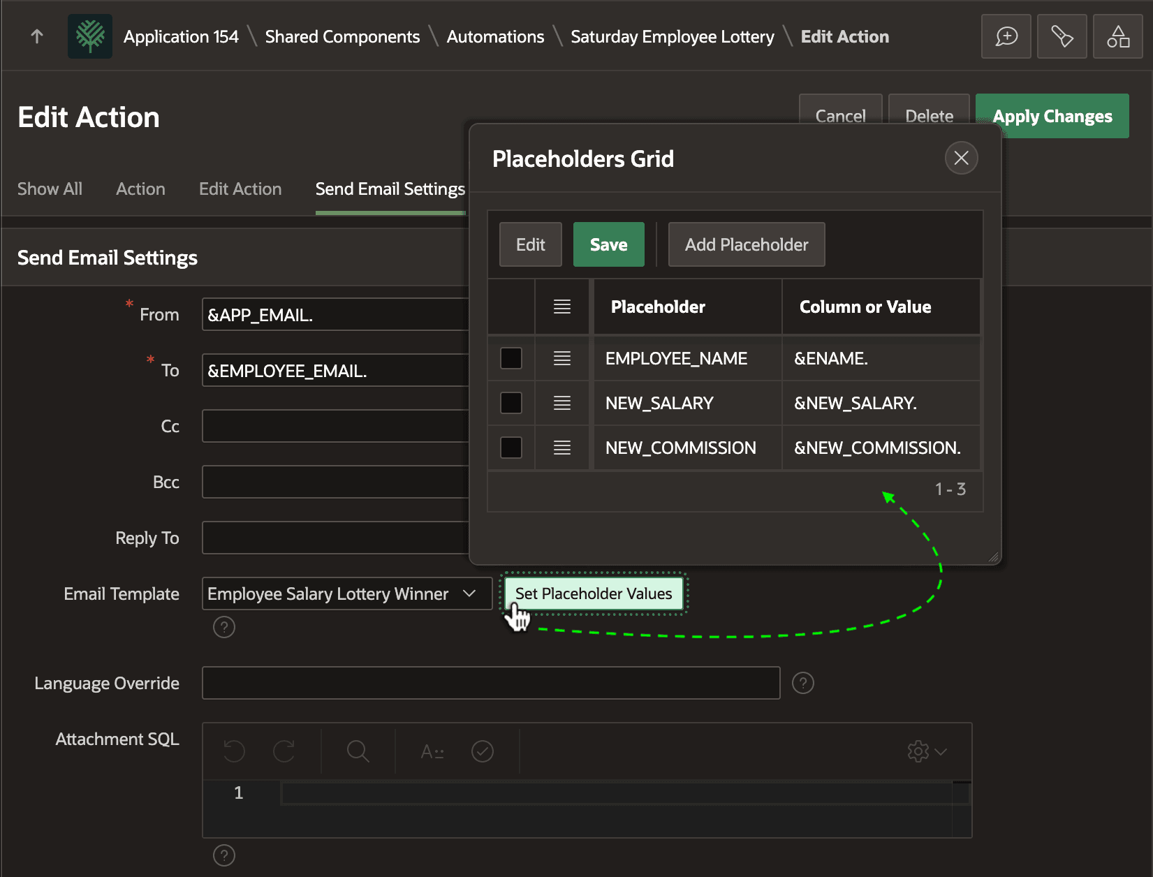 Configuring Email Template and Placeholder Values for Send-Email Action Configuring Email Template and Placeholder Values for Send-Email Action