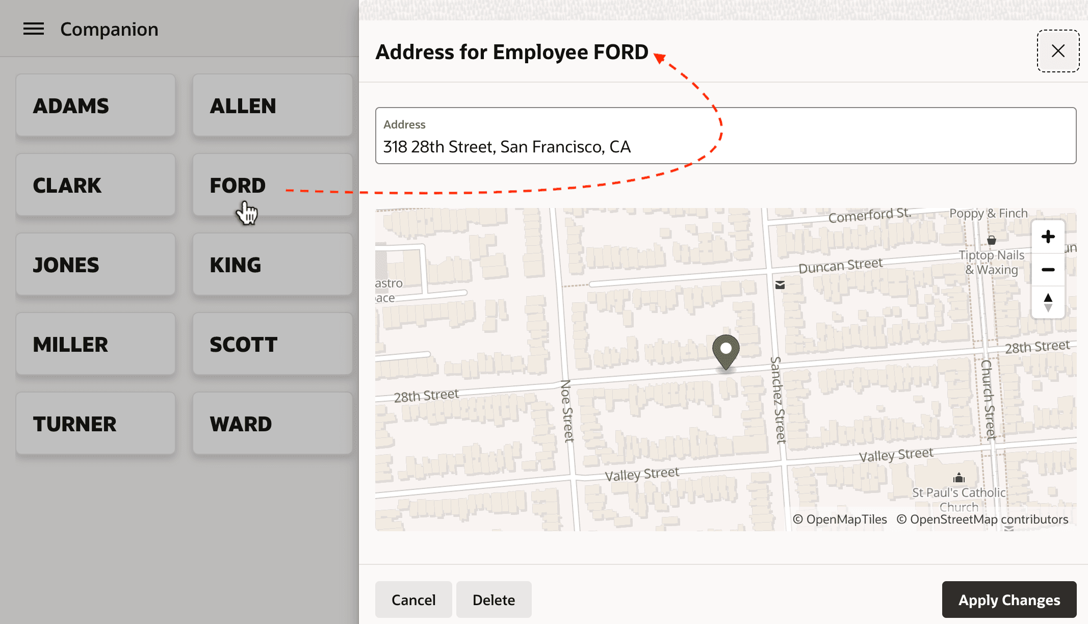 Showing ENAME in Modal Dialog Provides Useful Context