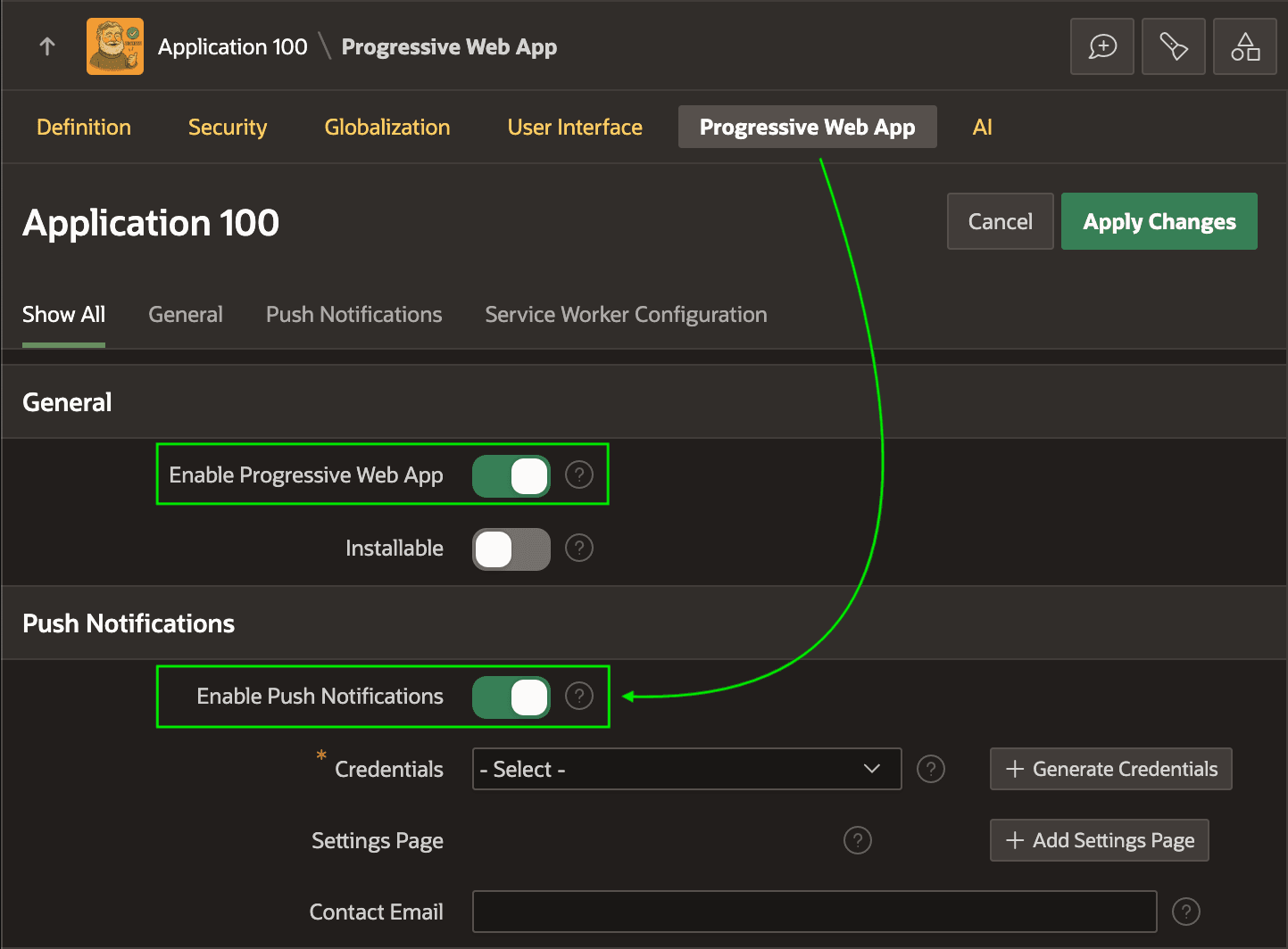 Enabling Push Notifications in Your Application