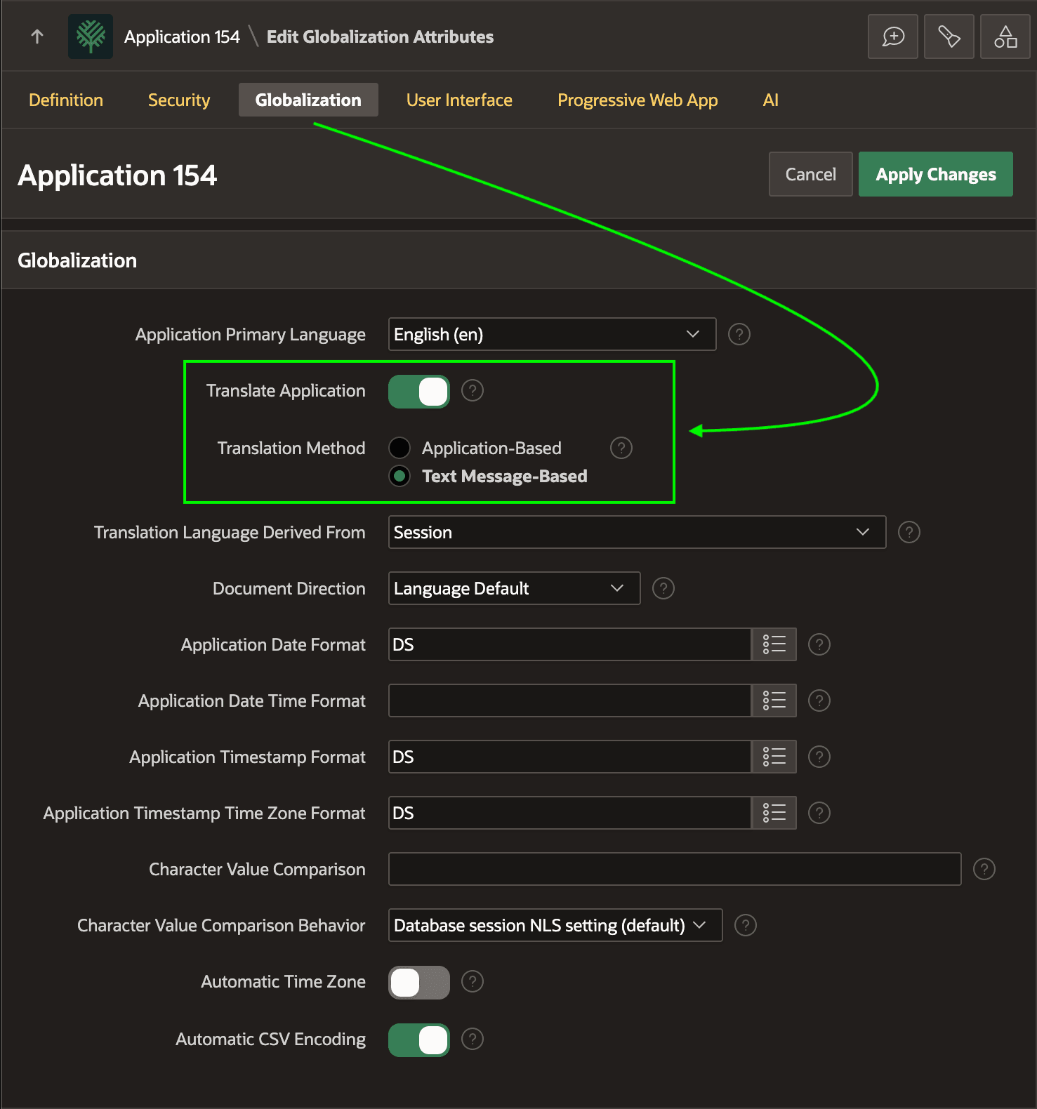 Enabling Application Translation in Globalization Settings Enabling Application Translation in Globalization Settings