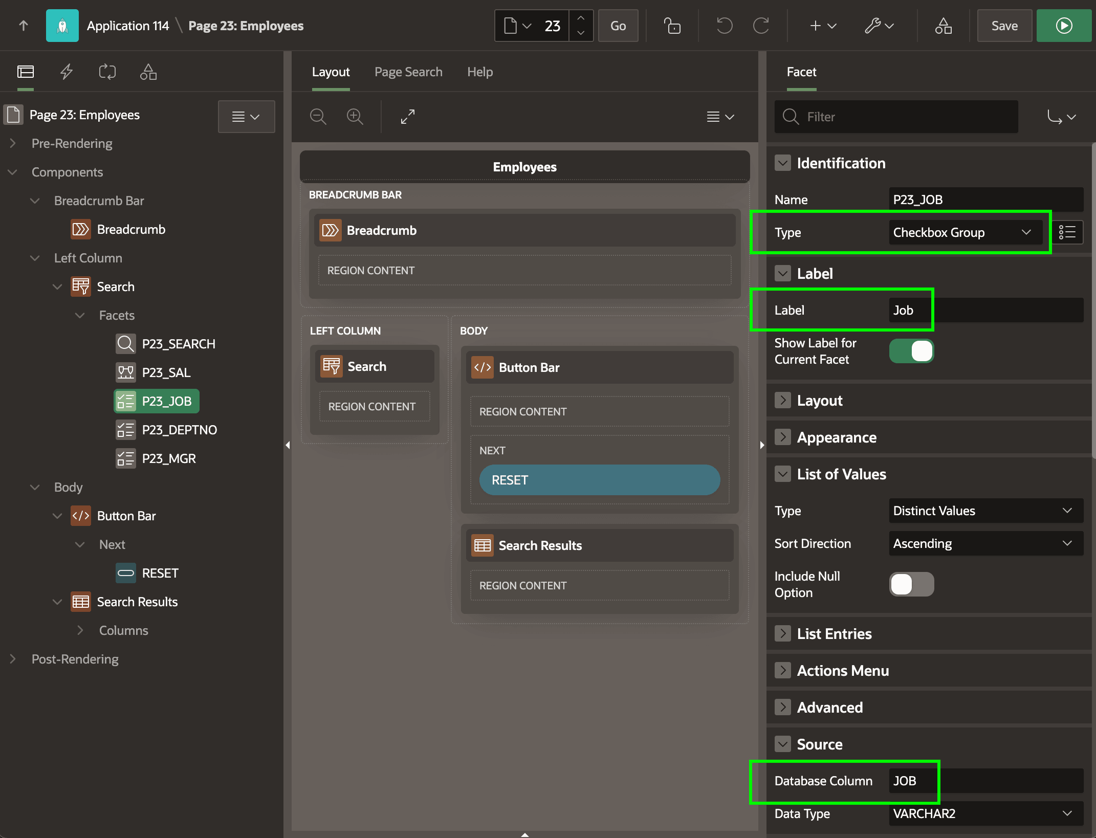 Search Facets in Page Designer Search Facets in Page Designer