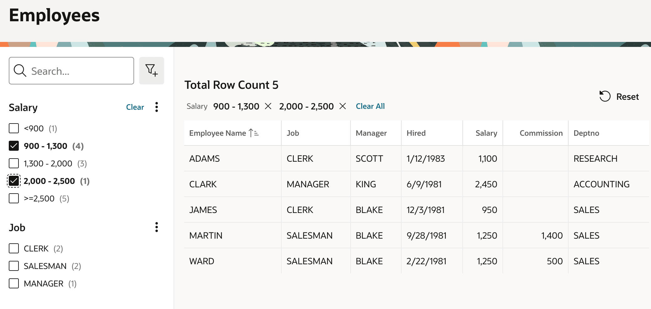 Results Include Rows Matching Any Choice in Multi-Select Facets
