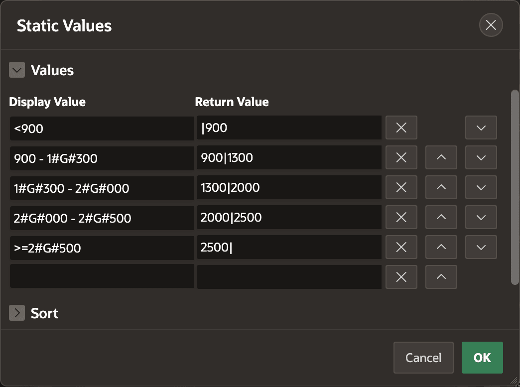 Specifying Range Facet Interval Low and High Values